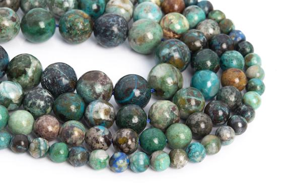 Genuine Natural Chrysocolla Loose Beads Grade Aa Round Shape 7mm 8mm