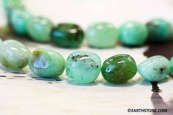 M/ Chrysoprase 13x18mm Tumbled Nugget Beads 15.5" Strand Natural Green Gemstone From Australia Size/shade Varies For Jewelry Making