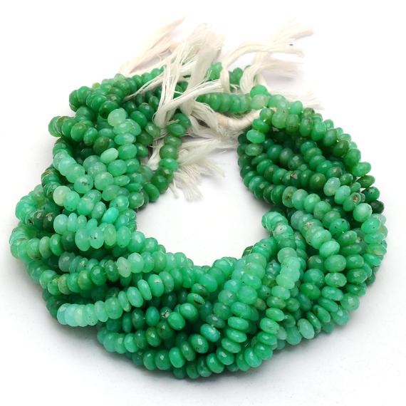 Aaa Chrysoprase 8mm Rondelle Faceted Beads | 13" Strand | Multi Shaded Chrysoprase Natural Semi Precious Gemstone Beads For Jewelry Making