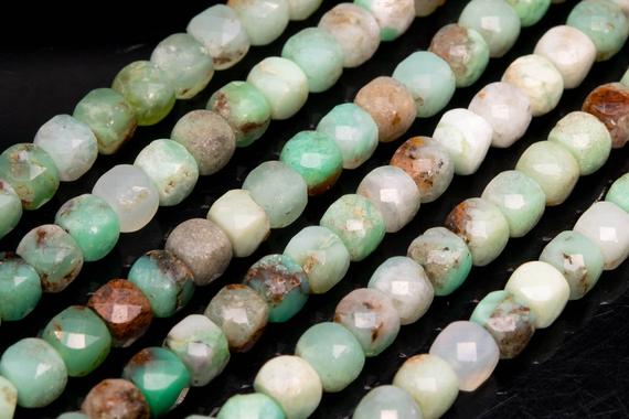 Genuine Natural Chrysoprase Loose Beads Grade Aaa Faceted Cube Shape 4-5mm