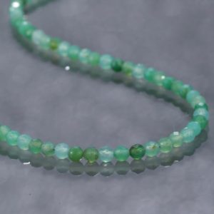 Chrysoprase Necklace Ombre Chrysoprase Bead Necklace Handmade Necklace Sparkling Chrysoprase Silver Necklace Gift For Mom Birthday Gift | Natural genuine Gemstone necklaces. Buy crystal jewelry, handmade handcrafted artisan jewelry for women.  Unique handmade gift ideas. #jewelry #beadednecklaces #beadedjewelry #gift #shopping #handmadejewelry #fashion #style #product #necklaces #affiliate #ad