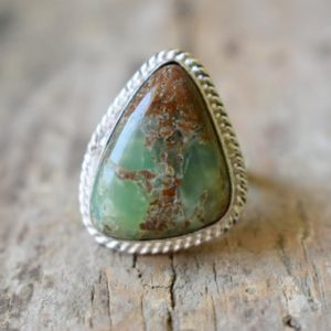 Shop Chrysoprase Rings! chrysoprase gemstone ring/Statement Ring/ 925 Sterling Silver Ring/ Gifts for her/ Birthstone Jewelry/ Handmade Ring/ Boho Rings #B301 | Natural genuine Chrysoprase rings, simple unique handcrafted gemstone rings. #rings #jewelry #shopping #gift #handmade #fashion #style #affiliate #ad