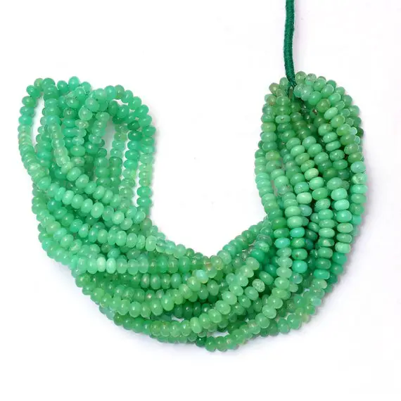 Aaa+ Chrysoprase Gemstone 6mm Smooth Rondelle Beads | 16inch Strand | Natural Multi Chrysoprase Semi Precious Gemstone Beads For Jewelry