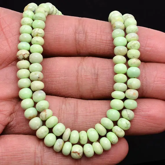 Natural Aaa+ Lemon Chrysoprase Gemstone 6mm Smooth Rondelle Beads | 16inch Strand | Chrysoprase Semi Precious Gemstone Beads For Jewelry