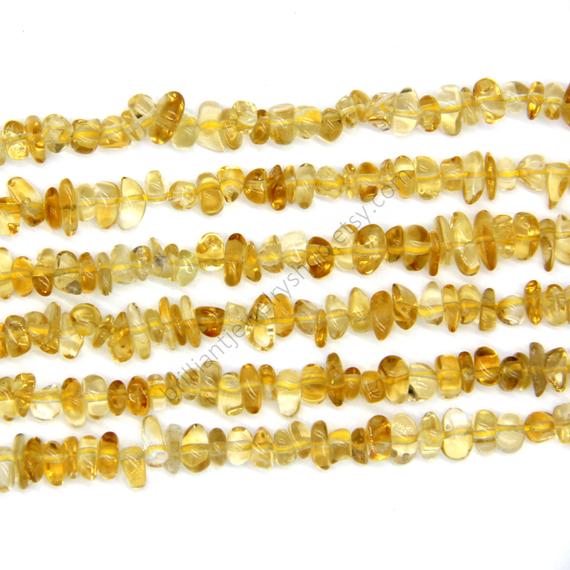 Natural Citrine Chips Beads 4-7mm Grade A, Genuine Yellow Crystal Semi Precious Stone Chips, Citrine Birth Stone Jewelry Supplies