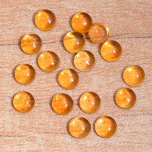 Shop Citrine Round Beads! Natural Citrine Gemstone 5mm Round Cabochon | AAA+ Citrine Semi Precious Gemstone Flat Back Smooth Cabs | Citrine Loose Gemstone Cabochon | Natural genuine round Citrine beads for beading and jewelry making.  #jewelry #beads #beadedjewelry #diyjewelry #jewelrymaking #beadstore #beading #affiliate #ad