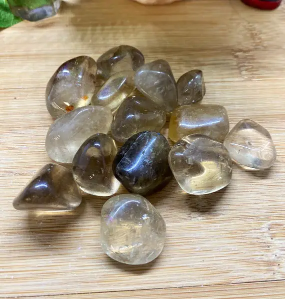 Premium Tumbled Untreated Citrine Stone With Gift Bag