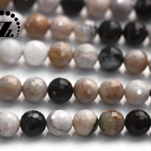 Dendritic Agate beads,faceted (128 faces) round beads,natural agate bead,gemstone,diy beads,6mm 8mm for choice,15" full strand | Natural genuine faceted Dendritic Agate beads for beading and jewelry making.  #jewelry #beads #beadedjewelry #diyjewelry #jewelrymaking #beadstore #beading #affiliate #ad