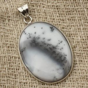 Shop Dendritic Agate Pendants! N20 – pendant 925 sterling silver and dendritic Agate oval 36x28mm | Natural genuine Dendritic Agate pendants. Buy crystal jewelry, handmade handcrafted artisan jewelry for women.  Unique handmade gift ideas. #jewelry #beadedpendants #beadedjewelry #gift #shopping #handmadejewelry #fashion #style #product #pendants #affiliate #ad