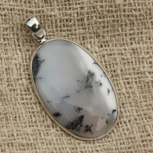 Shop Dendritic Agate Pendants! N3 – dendritic Agate oval 37x22mm and 925 Sterling Silver Pendant | Natural genuine Dendritic Agate pendants. Buy crystal jewelry, handmade handcrafted artisan jewelry for women.  Unique handmade gift ideas. #jewelry #beadedpendants #beadedjewelry #gift #shopping #handmadejewelry #fashion #style #product #pendants #affiliate #ad