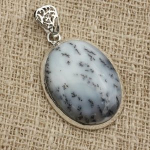 Shop Dendritic Agate Pendants! N9 – pendant 925 sterling silver and dendritic Agate oval 33x24mm | Natural genuine Dendritic Agate pendants. Buy crystal jewelry, handmade handcrafted artisan jewelry for women.  Unique handmade gift ideas. #jewelry #beadedpendants #beadedjewelry #gift #shopping #handmadejewelry #fashion #style #product #pendants #affiliate #ad