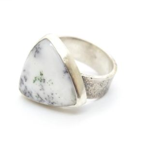 Shop Dendritic Agate Rings! Gemstone Dendritic Agate silver ring | Natural genuine Dendritic Agate rings, simple unique handcrafted gemstone rings. #rings #jewelry #shopping #gift #handmade #fashion #style #affiliate #ad