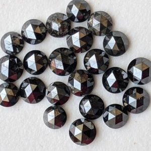Shop Diamond Cabochons! 3.5-4mm Black Diamond Rose Cut Treated Black Round Flat Back Diamond Cabochon Promise / Engagement Ring (2Pcs To 4Pcs) | Natural genuine stones & crystals in various shapes & sizes. Buy raw cut, tumbled, or polished gemstones for making jewelry or crystal healing energy vibration raising reiki stones. #crystals #gemstones #crystalhealing #crystalsandgemstones #energyhealing #affiliate #ad