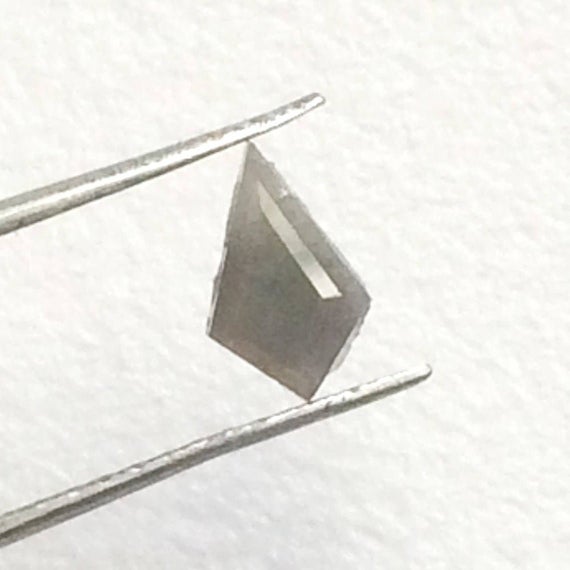 4.5x7mm Ooak Grey Salt & Pepper Fancy Shield Shaped Flat Back Rose Cut Diamond, 0.45ctw Natural Loose Cabochons For Jewelry - Ddp2131