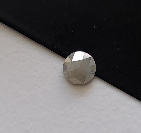 4.8mm Rare Round Flat Back Rose-cut Diamond, Light Gray Rose Cut Diamond Cabochon For Engagement Ring/jewelry Making (1pcs To 8pcs) - Ppd857
