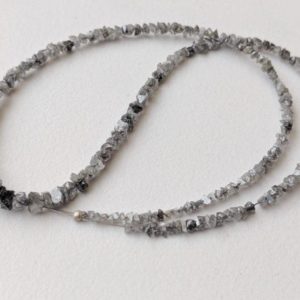 Shop Diamond Chip & Nugget Beads! 1.5-3.5mm Salt And Pepper Rough Diamond Beads, Raw Uncut Diamond Beads, Diamond Chip Beads Strand (8IN To 16IN Options) – PPD581 | Natural genuine chip Diamond beads for beading and jewelry making.  #jewelry #beads #beadedjewelry #diyjewelry #jewelrymaking #beadstore #beading #affiliate #ad