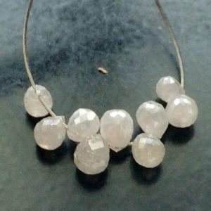 Shop Diamond Bead Shapes! 2×2.5mm Approx Raw White Diamond Briolette Beads, Natural Sparkling Rough Diamond Tear Drops, 10 Pcs Raw Faceted Diamonds – DDP44A | Natural genuine other-shape Diamond beads for beading and jewelry making.  #jewelry #beads #beadedjewelry #diyjewelry #jewelrymaking #beadstore #beading #affiliate #ad