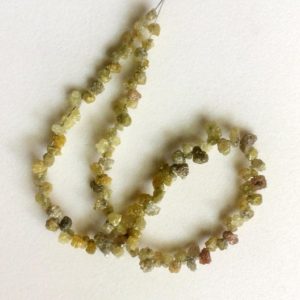 Shop Diamond Bead Shapes! 3.5-6mm Yellow Rough Diamond Drops, Yellow Raw Diamond Beads, Yellow Diamond Briolettes, Conflict Free Diamonds For Jewelry (4.5IN To 16IN) | Natural genuine other-shape Diamond beads for beading and jewelry making.  #jewelry #beads #beadedjewelry #diyjewelry #jewelrymaking #beadstore #beading #affiliate #ad