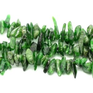 Shop Diopside Chip & Nugget Beads! Wire 39cm 120pc env – stone beads – Diopside green rock Chips sticks 10-18mm | Natural genuine chip Diopside beads for beading and jewelry making.  #jewelry #beads #beadedjewelry #diyjewelry #jewelrymaking #beadstore #beading #affiliate #ad