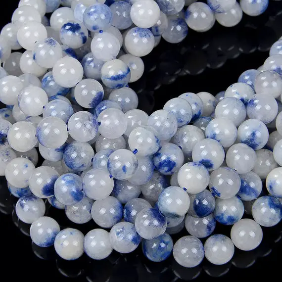 6mm Genuine Rare Dumortierite In Quartz Gemstone Round Beads 15.5 Inch Full Strand (80007320-a254)
