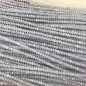 Shop Blue Lace Agate Rondelle Beads! Faceted Blue Lace Agate 2x3mm Rondelle Cut Genuine Gemstone Loose Beads 15 inch Jewelry Supply Bracelet Necklace Material Support Wholesale | Natural genuine rondelle Blue Lace Agate beads for beading and jewelry making.  #jewelry #beads #beadedjewelry #diyjewelry #jewelrymaking #beadstore #beading #affiliate #ad