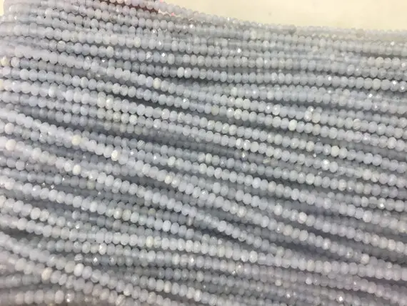 Faceted Blue Lace Agate 2x3mm Rondelle Cut Genuine Gemstone Loose Beads 15 Inch Jewelry Supply Bracelet Necklace Material Support Wholesale