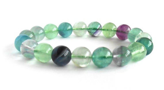 Minimalist Fluorite Bracelet -natural Stone Dainty Bracelet- Healing Crystal Small Bead Yoga Bracelet -delicate Spiritual Protection Gift