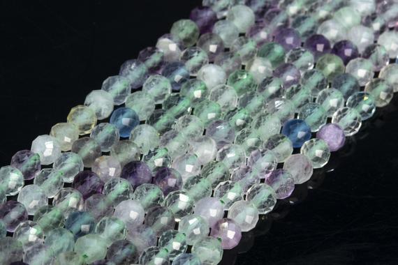Genuine Natural Multicolor Fluorite Loose Beads Grade Aa Faceted Round Shape 5mm