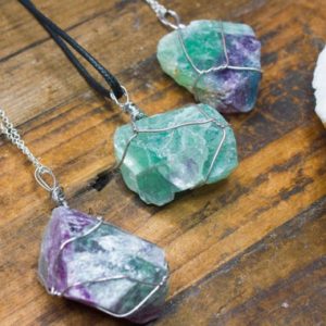 Green Fluorite Necklace Fluorite Pendant Natural Crystal Healing Silver Wrapped Unusual Zodiac Birthday Gift Taurus May Gemini | Natural genuine Gemstone pendants. Buy crystal jewelry, handmade handcrafted artisan jewelry for women.  Unique handmade gift ideas. #jewelry #beadedpendants #beadedjewelry #gift #shopping #handmadejewelry #fashion #style #product #pendants #affiliate #ad