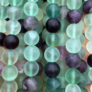 Shop Fluorite Round Beads! Fluorite Matte Beads, Natural Gemstone Beads, Round Frosted Stone Beads 4mm 6mm 8mm 10mm 12mm 15'' | Natural genuine round Fluorite beads for beading and jewelry making.  #jewelry #beads #beadedjewelry #diyjewelry #jewelrymaking #beadstore #beading #affiliate #ad