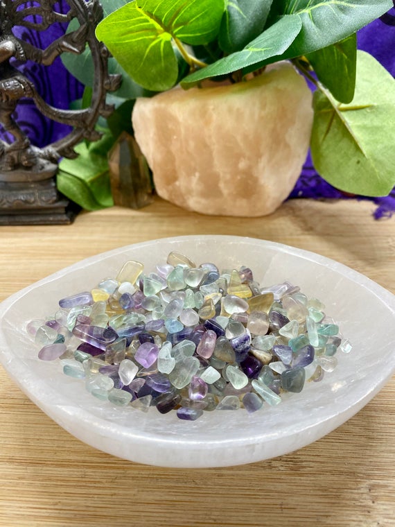 Fluorite Tumbled Chips Gift Bag Jewelry Making Crafts Crafting Roller Ball Bottle Sme
