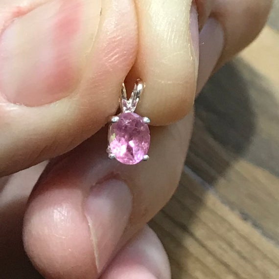 Genuine Unheated Pink Sapphire Pendant