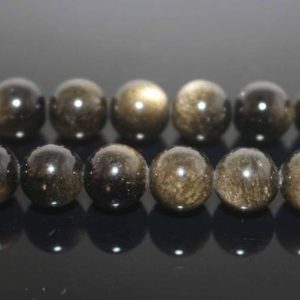 Natural Golden Obsidian Round Beads,4mm 6mm 8mm 10mm 12mm 14mm 16mm Golden Obsidian Beads Wholesale Supply,one strand 15" | Natural genuine round Gemstone beads for beading and jewelry making.  #jewelry #beads #beadedjewelry #diyjewelry #jewelrymaking #beadstore #beading #affiliate #ad