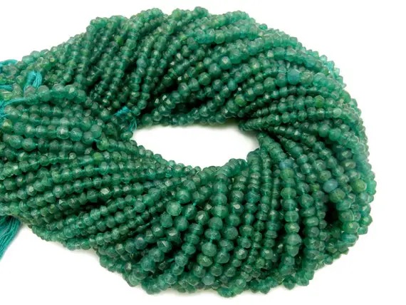 Green Onyx Rondelle Beads - One (1) Strand Of Gorgeous Dark Green Beads - (s104b9-02)