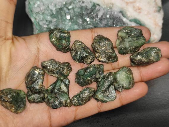 Serpentine Raw Crystal Minerals - Raw Green Serpentine Crystals - Wire Wrappable Serpentine Crystals, Healing Crystals - House Warming Gift