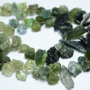 Shop Green Tourmaline Beads! Natural Green Tourmaline Rough Beads 6x7mm to 7x18mm Natural Shape Raw Gemstone Beads Superb Tourmaline Beads – 8 Inches Strand No2709 | Natural genuine chip Green Tourmaline beads for beading and jewelry making.  #jewelry #beads #beadedjewelry #diyjewelry #jewelrymaking #beadstore #beading #affiliate #ad