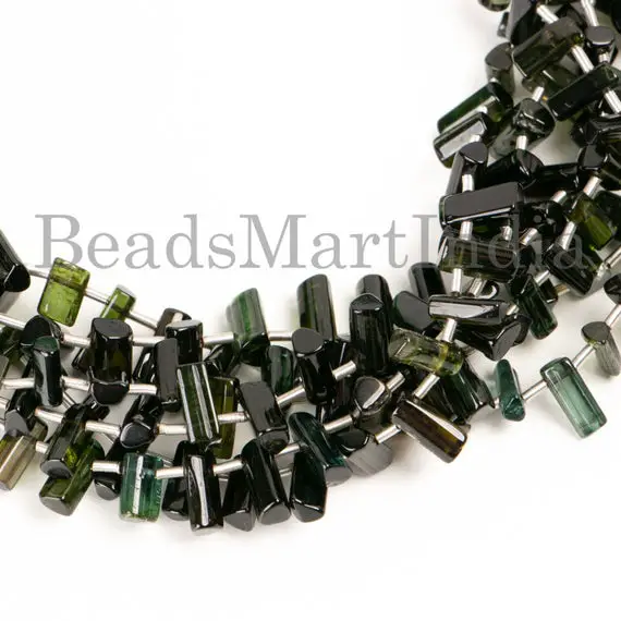 Green Tourmaline Beads, Tourmaline Beads, Green Tourmaline Smooth Beads,green Tourmaline Side Drill Stick Beads,green Tourmaline Plain Beads