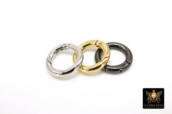 Gunmetal Black Plated Clasp Ring Connector 20 Mm Jewelry Clasps In Gold, Silver, Black Ring Clips