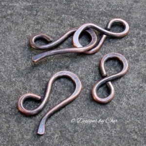 Shop Clasps for Making Jewelry! Hand Forged (14ga) Rustic Copper Hook & Eye Clasps, Hammered Metalwork Findings, 2 Sets (4pcs) MTO Jewelry Clasps | Shop jewelry making and beading supplies, tools & findings for DIY jewelry making and crafts. #jewelrymaking #diyjewelry #jewelrycrafts #jewelrysupplies #beading #affiliate #ad