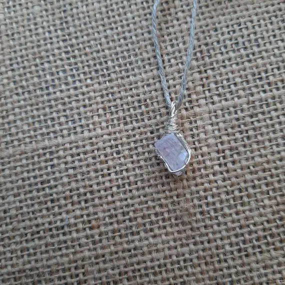 Handcrafted Pink Kunzite Necklace, .925 Solid Sterling Silver Wire Wrapped Pendant, Oth Style Necklace
