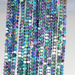 Shop Hematite Bead Shapes! 2mm Titanium Rainbow Hematite Gemstone Octagon Cube 2x2mm Loose Beads 16 inch Full Strand (90185541-837) | Natural genuine other-shape Hematite beads for beading and jewelry making.  #jewelry #beads #beadedjewelry #diyjewelry #jewelrymaking #beadstore #beading #affiliate #ad