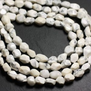 Shop Howlite Chip & Nugget Beads! 8pc – stone beads – Howlite Nuggets faceted 9-11mm – 4558550085481 | Natural genuine chip Howlite beads for beading and jewelry making.  #jewelry #beads #beadedjewelry #diyjewelry #jewelrymaking #beadstore #beading #affiliate #ad