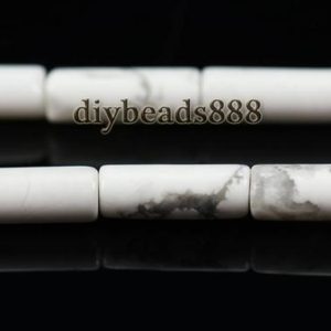Grade AB White howlite smooth tube beads,column beads,cylinder beads,Howlite,DIY beads,Natural,Gemstone,4x13mm,15" full strand | Natural genuine other-shape Gemstone beads for beading and jewelry making.  #jewelry #beads #beadedjewelry #diyjewelry #jewelrymaking #beadstore #beading #affiliate #ad