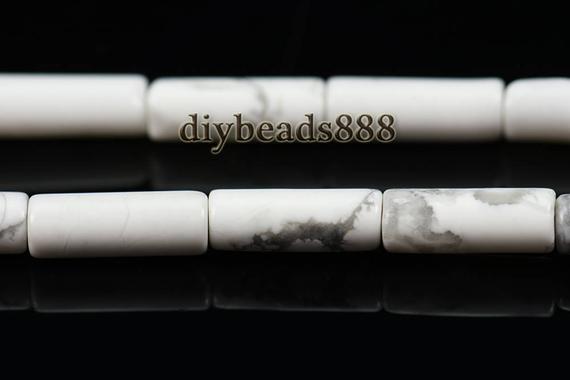 Grade Ab White Howlite Smooth Tube Beads,column Beads,cylinder Beads,howlite,diy Beads,natural,gemstone,4x13mm,15" Full Strand