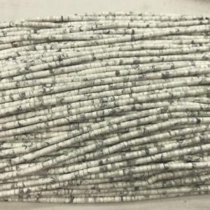 Genuine Howlite 3mm – 4mm Heishi Natural White Gemstone Loose Beads 15 inch Jewelry Supply Bracelet Necklace Material Support Wholesale | Natural genuine other-shape Gemstone beads for beading and jewelry making.  #jewelry #beads #beadedjewelry #diyjewelry #jewelrymaking #beadstore #beading #affiliate #ad