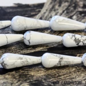 Shop Howlite Beads! M-S/ White Howlite 9x22mm/ 6x16mm Teardrop Beads. Wholesale gemstone beads.Natural white color stone jewelry making | Natural genuine beads Howlite beads for beading and jewelry making.  #jewelry #beads #beadedjewelry #diyjewelry #jewelrymaking #beadstore #beading #affiliate #ad