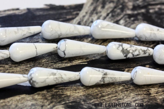 M-s/ White Howlite 9x22mm/ 6x16mm Teardrop Beads. Wholesale Gemstone Beads.natural White Color Stone Jewelry Making