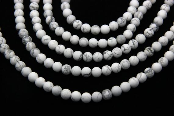 Matte White Howlite Beads 4mm 6mm 8mm 10mm 12mm Natural White Marble Beads Frost White Gemstones Mala Beads Matte Marble Gemstone Beads
