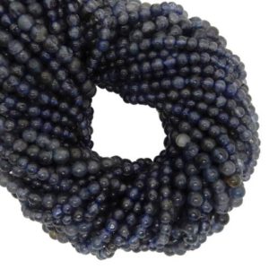 Shop Iolite Round Beads! Iolite Beads–Small Iolite Round Beads– 1 STRAND (S103B3-04) | Natural genuine round Iolite beads for beading and jewelry making.  #jewelry #beads #beadedjewelry #diyjewelry #jewelrymaking #beadstore #beading #affiliate #ad