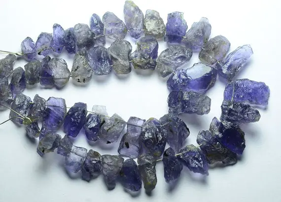 Natural Iolite Rough Beads Nuggets 4mm To 19mm Raw Gemstone Beads Rare Iolite Beads Strand Natural Shape Beads - 6.5 Inches Strand No3377